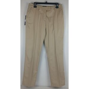 NWT Adidas Golf Women's 12 Khaki Stretch Zip Front Stain & Wrinkle Resist Slacks